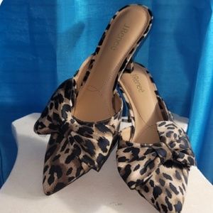 J Renee Leopard Bow Mules